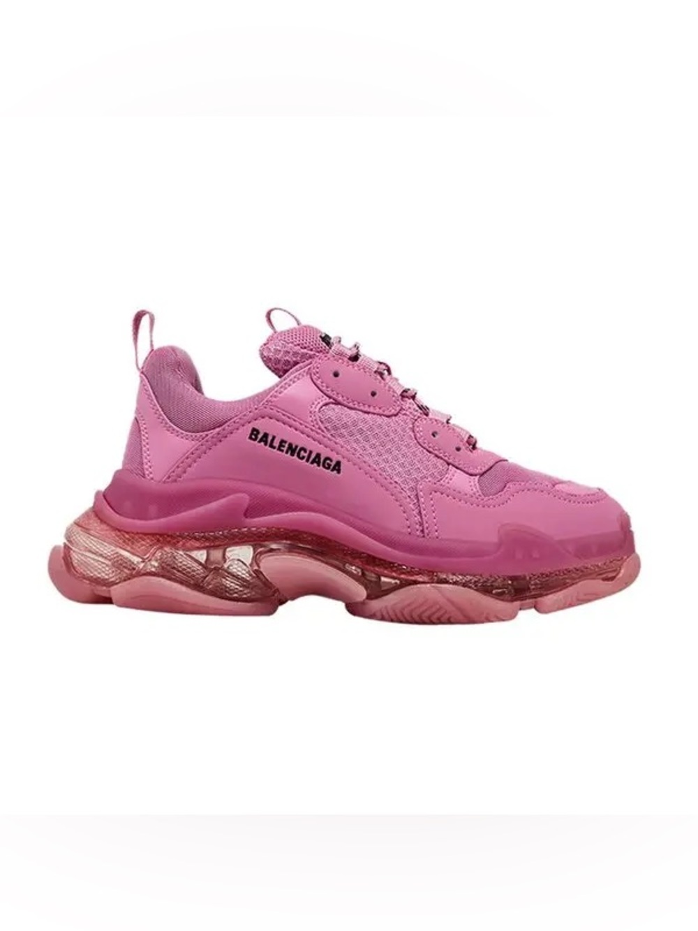 Balenciaga Triple S Pink Clear-Sole Sneaker